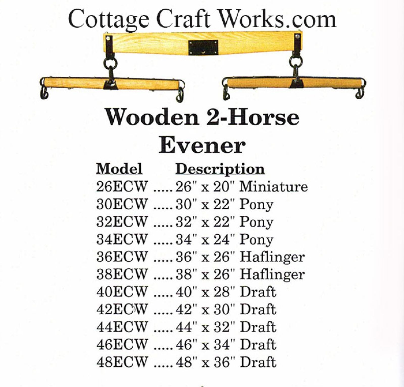 Wooden Two Horse Evener 