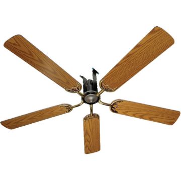 52 inch air powered ceiling fan with wood grain paddles
