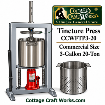 Tincture Press, 3-Gal, 20-Ton, Oil, Herb, Press