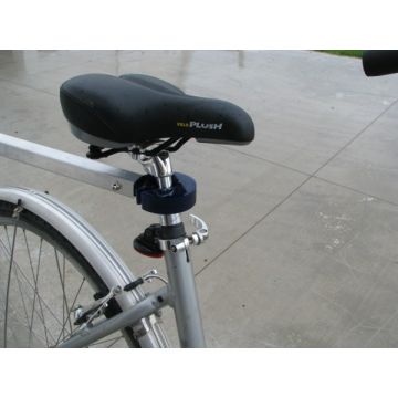 Bike Trailer Donut Hitch. Securely attach your cargo or pet bike trailer in seconds with our universal seat-stem hitch.
