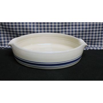 USA Stoneware Pottery | Small Baking Dish Blue Stripe