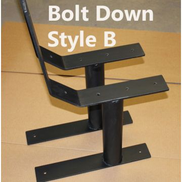 bolt-down heavy-duty park bench metal post pair