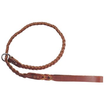 Braided leather slip lead handmade USA for dog training leash