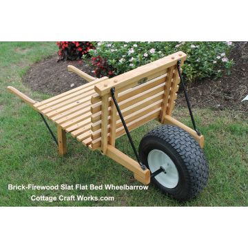 Brick-Firewood Flat Wood Slat Industrial USA Wheelbarrow  