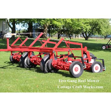 5 gang trailing reel mower tow behind ATV UTV tractor finish cut