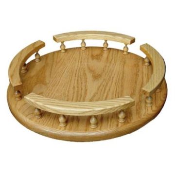 Lazy Susan Oak Table Top Organizer Oak
