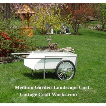 Amish built medium two wheel garden cart with recycled poly sides and floor