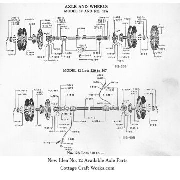 New Idea No. 12 Spreader Axle Parts