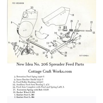 New Idea 206 Ground Drive Spreader Feed Mechanism Parts