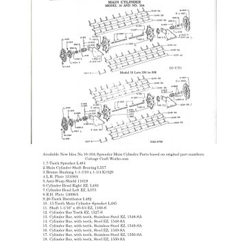 New Idea 10 Main Cylinder Parts
