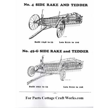New Idea No. 4, 45-G Hay Rake Parts