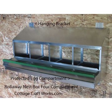 Chicken Rollaway Egg Nesting Box 4 Compartment