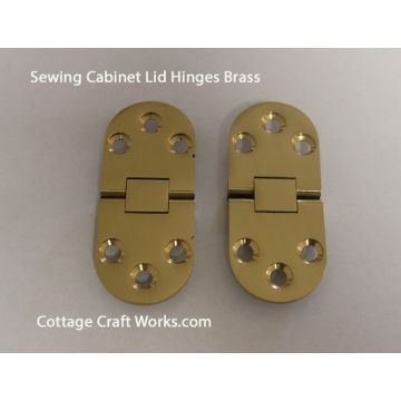 Solid Brass Sewing Cabinet Lid Hinges