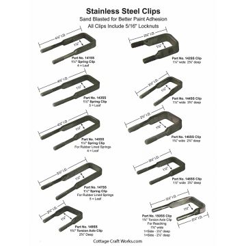 BUGGY, CARRIAGE, WAGON, LEAF SPRING STAINLESS CLIPS