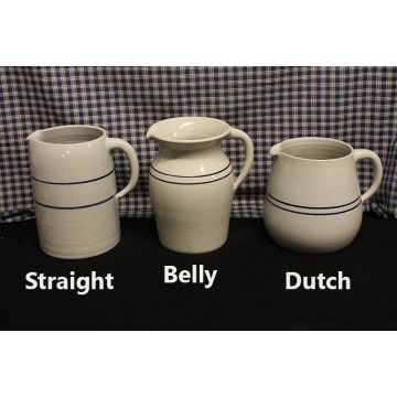 USA Pottery | Stoneware Pitchers Blue Stripe