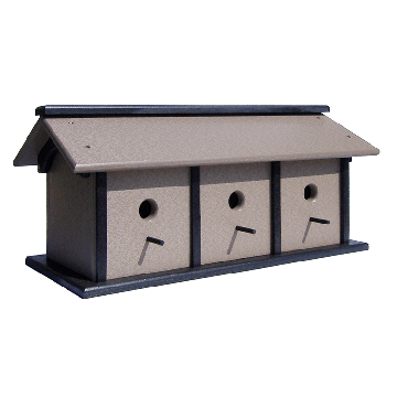 Triple Poly Bird House, poly lumber birdhouse, designed for durability, low maintenance