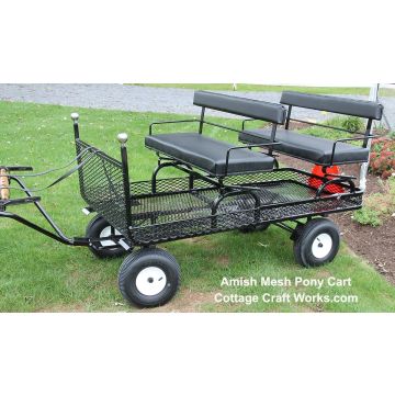 Expanded Metal Mesh Two-Seat Horse-Drawn Pony Wagon