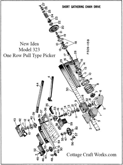 New Idea 323 Corn Picker Short Gathering Chain Drive