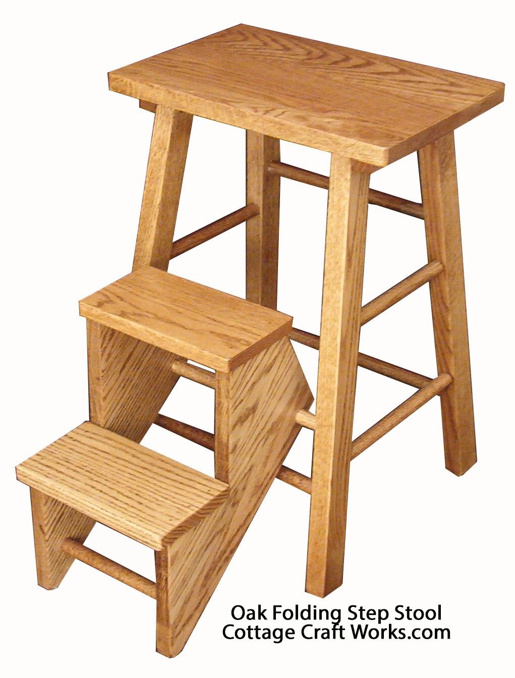 Vintage USA Reproduction Wooden Folding Step Stool