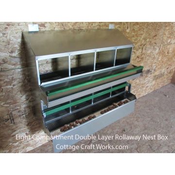 Rollaway Nest Box 8 Compartment Double Layer
