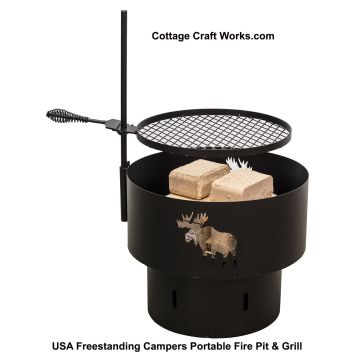 Freestanding Campers Portable Fire Pit & Grill