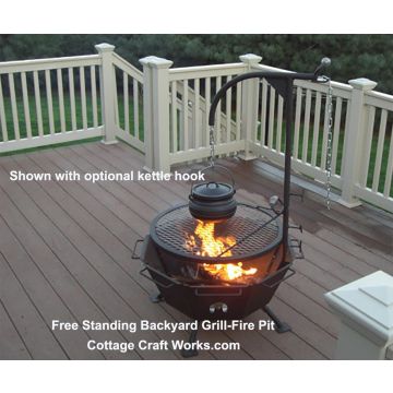 Free Standing Fire Pit & Grill