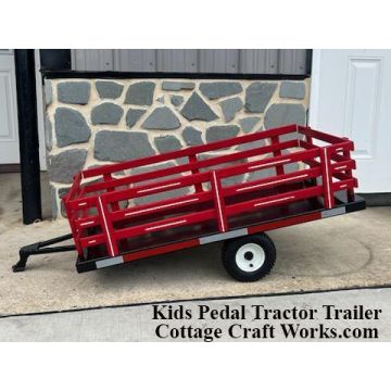 Kids Pedal Tractor Flatbed Wooden Rack Trailer 