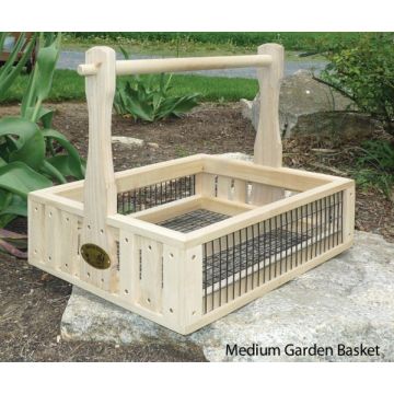 A handcrafted garden basket with class