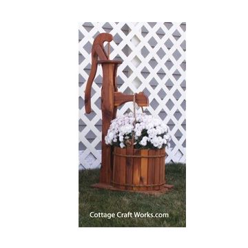 Ornamental Cedar Pump Yard & Garden Planter 