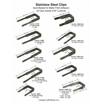 BUGGY, CARRIAGE, WAGON, LEAF SPRING STAINLESS CLIPS
