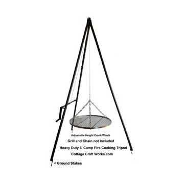 Heavy Duty Winched Campfire Cooking Tripod 