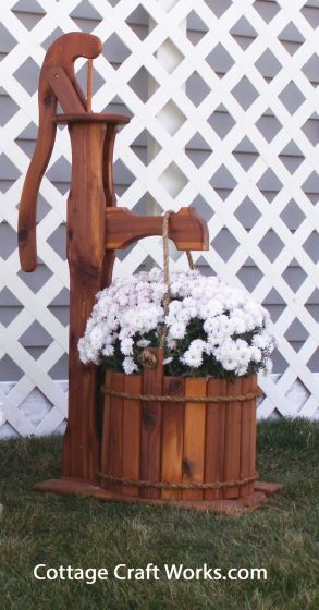 Ornamental Cedar Pump Yard & Garden Planter