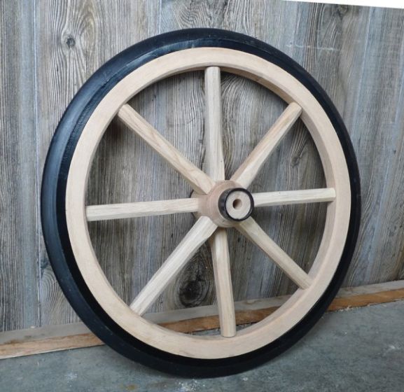 Small Wood Spoke Wagon Wheel With Rubber