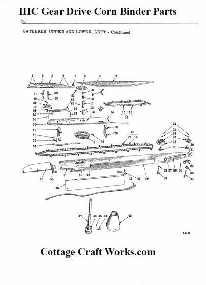 IHC Ground Drive Corn Binder Gatherer Upper-Lower L.H. Parts