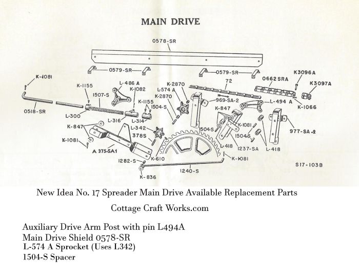  Meta New Idea No.17 Spreader Main Drive Replacement Parts