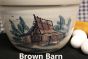 USA Stoneware Pottery Brown Barn