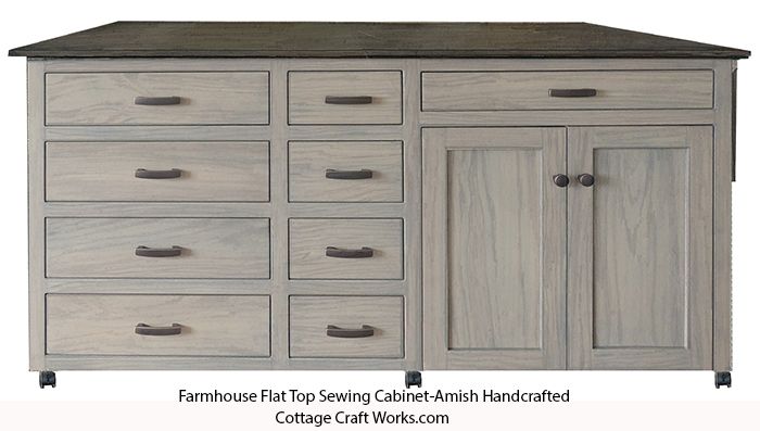 Farmhouse Flat Top Sewing Cabinet
