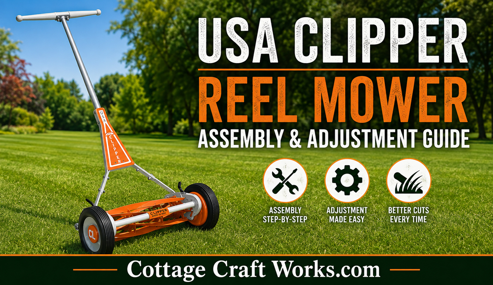 USA Clipper Reel Mower Assembly, Adjustment & Initial Setup Slug